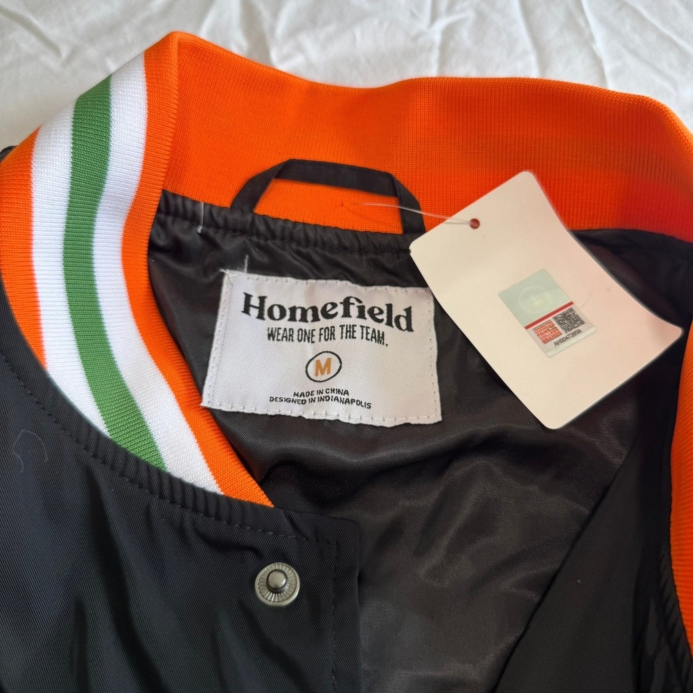 Homefield UCF Citronauts Bomber Jacket Mens Medium Black Varsity Snap NWT - Picture 3 of 11